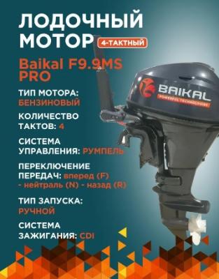Лодочный мотор Байкал F9.9HP Pro (9,9 л.с., 4 такта)